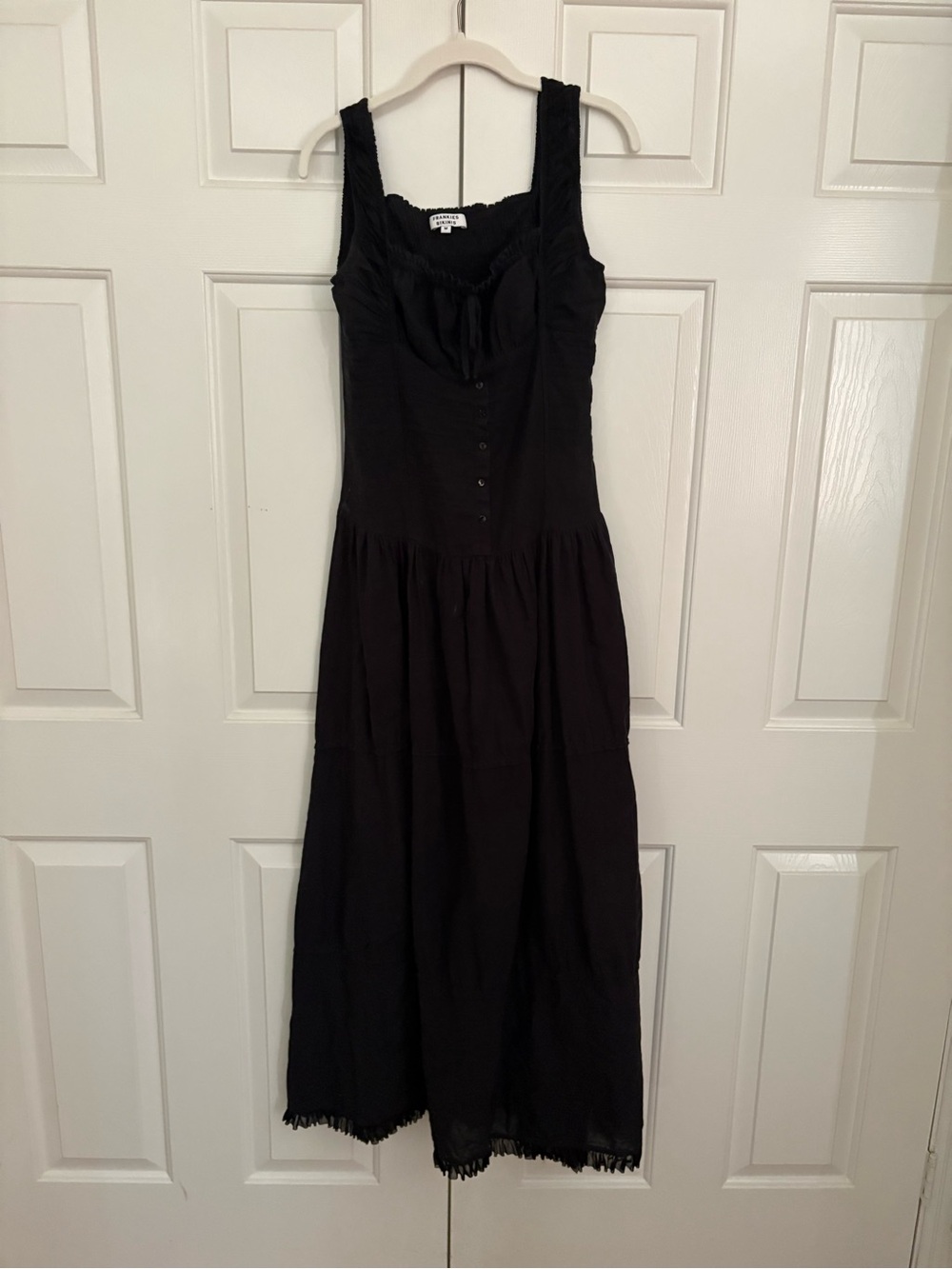 Frankie's Bikinis Black Sleeveless Tiered Maxi Dress